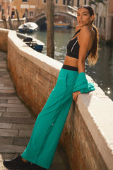 Breezy Wide Leg Pant (Long) - Spruce Green