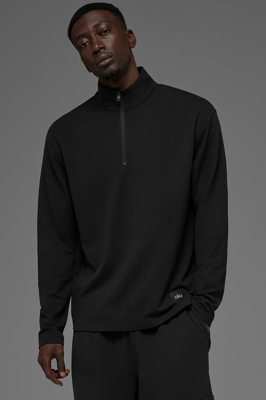 Double Take Long Sleeve 1/4 Zip - Black