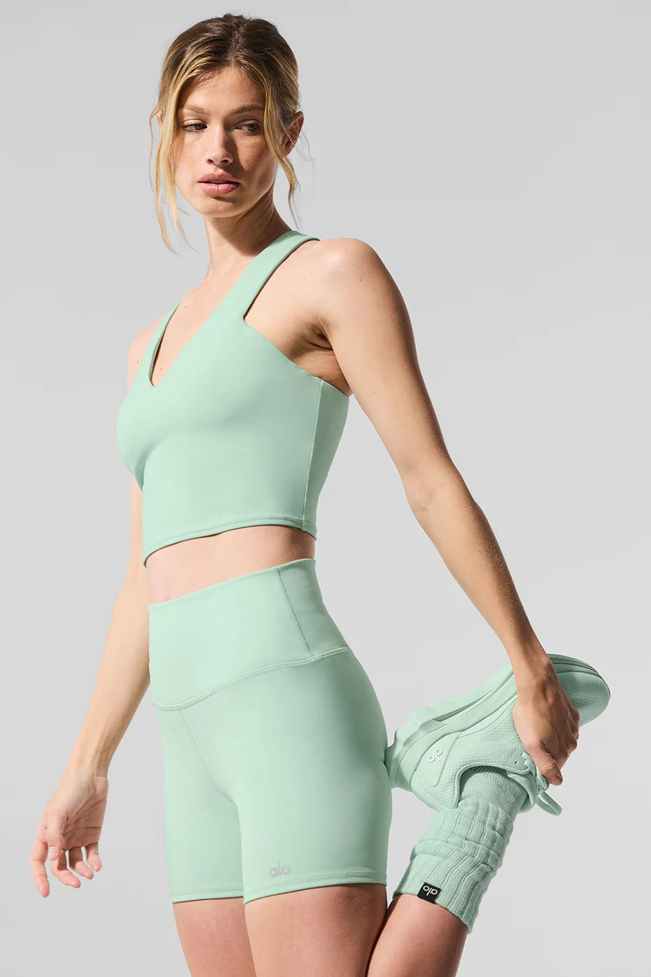 5" Airbrush High-Waist Biker Short - Spearmint