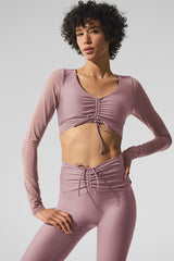 Airlift Mesh Divine Long Sleeve Bra - Smoky Quartz