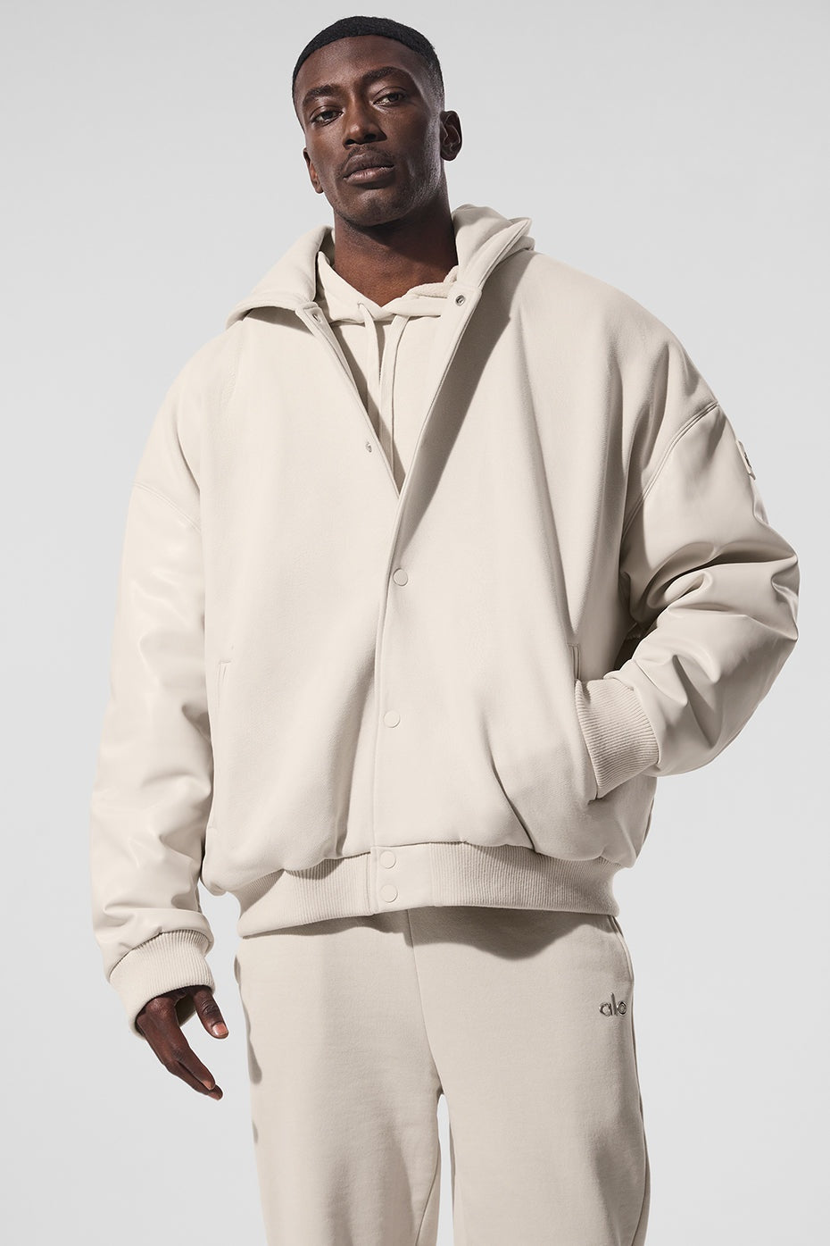 Select Hooded Bomber Jacket - Bone