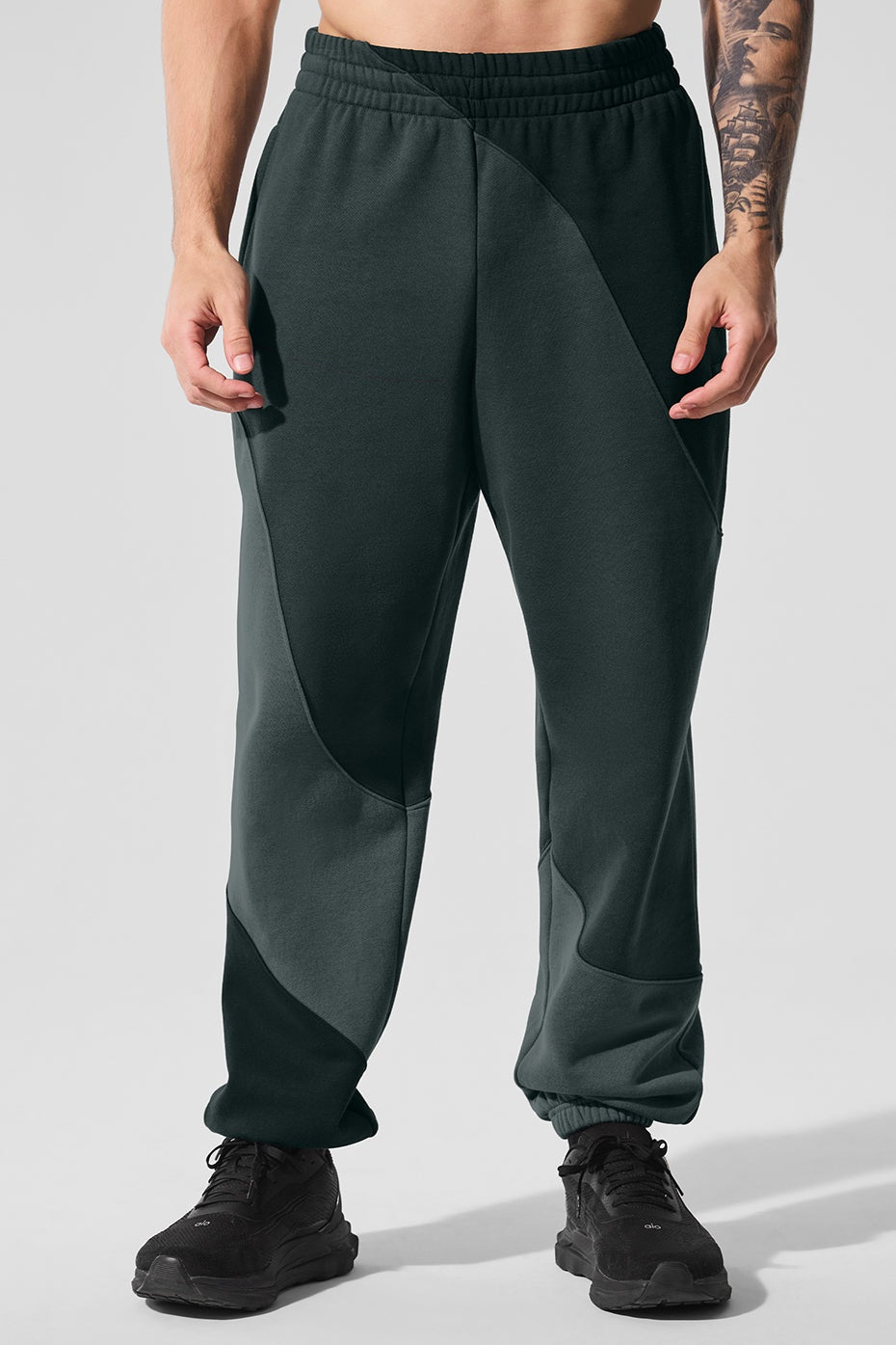 Make Waves Sweatpant - Charcoal Green Tonal