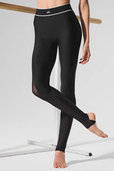 Airlift Mesh High-Waist Darling Stirrup Legging - Black