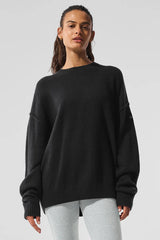 Unisex Wool Cashmere New Class Crewneck Sweater - Black