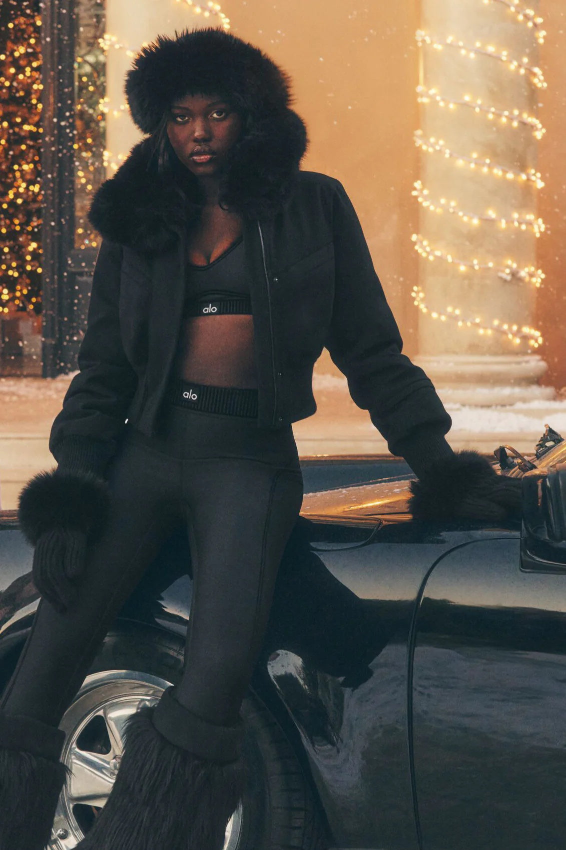 Wool Blend Bunny Slope Jacket - Black