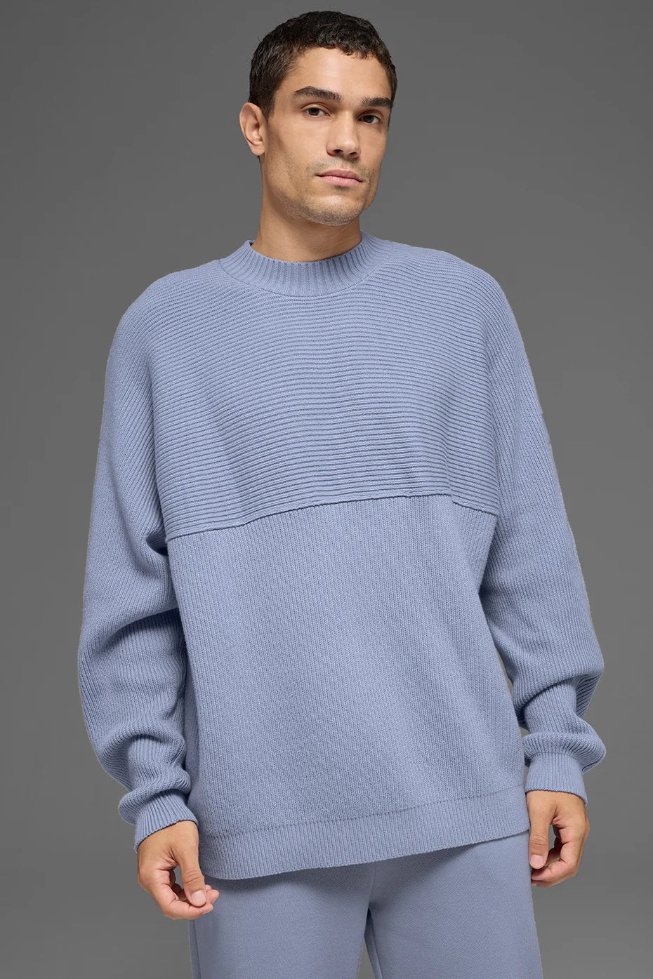 Domain Shift Rib Knit Sweater Crew - Winter Frost