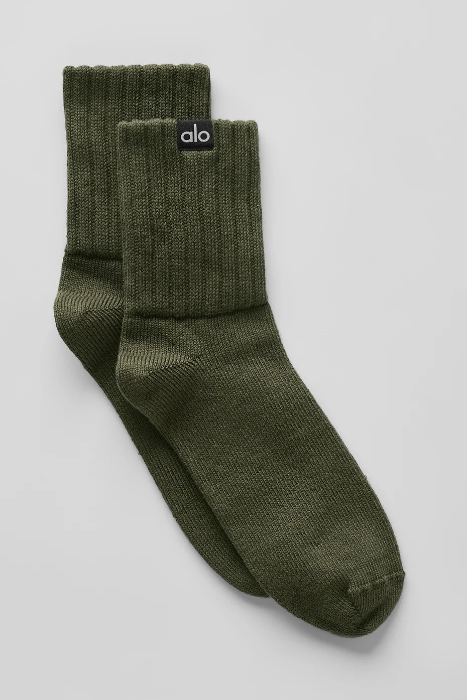 Unisex Half-Crew Scrunch Sock - Green Olive
