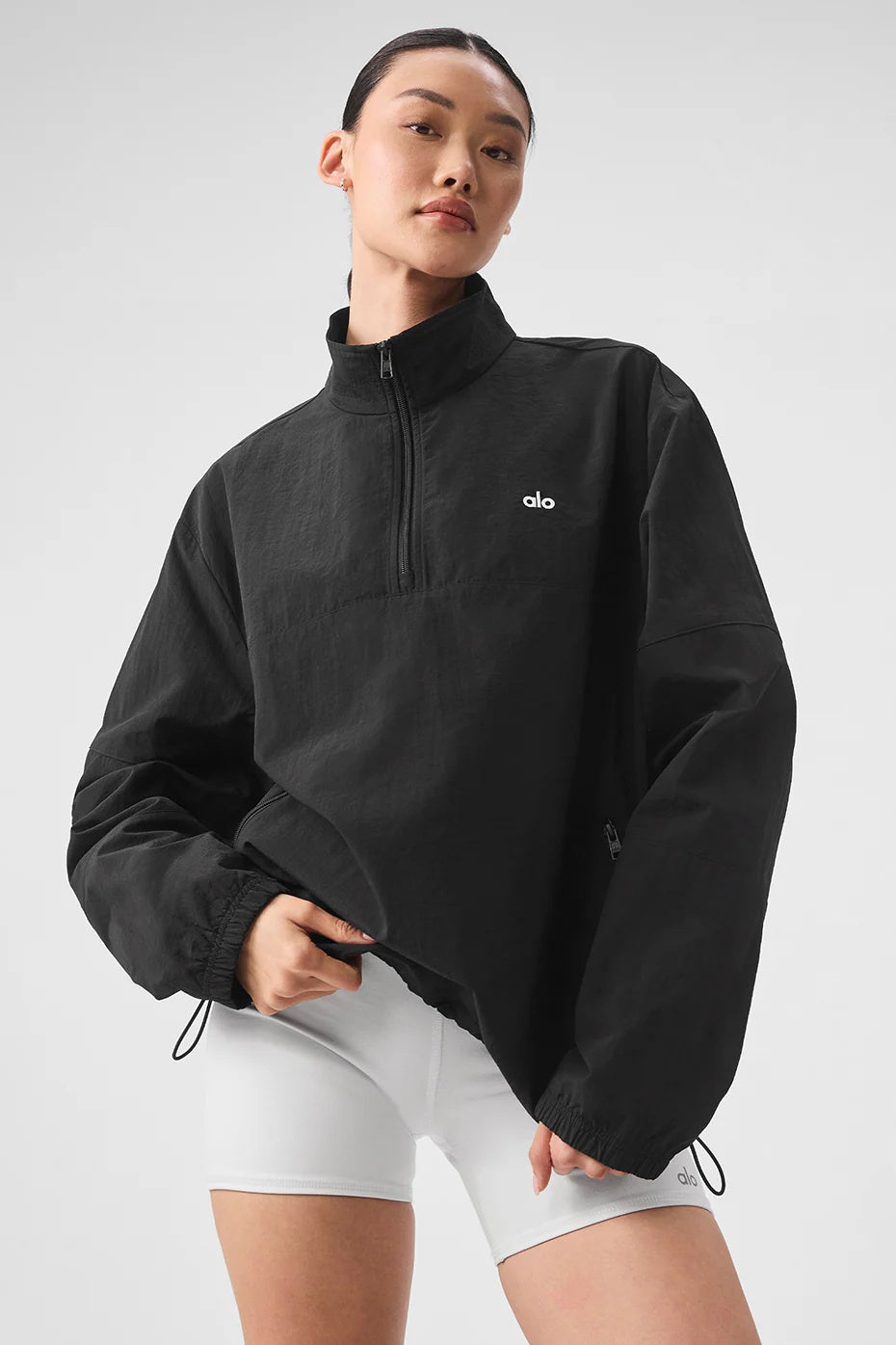 Light Weight Takeaway Track Pullover - Black