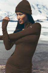 Airlift Winter Warm 1/4 Zip Long Sleeve - Espresso