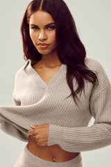 Cashmere Northstar Polo - Oat Heather