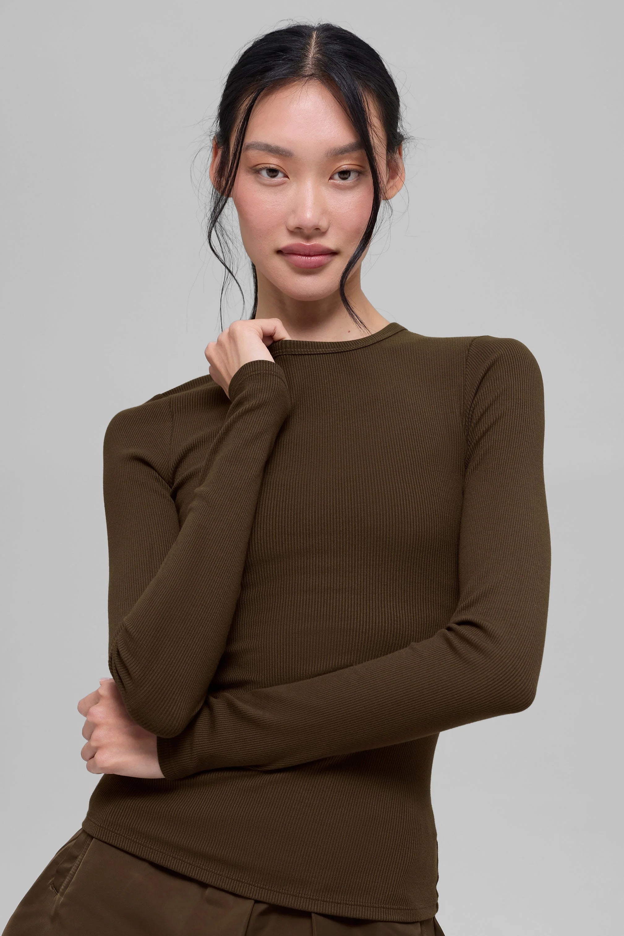 Ribbed Modal Long Sleeve - Espresso