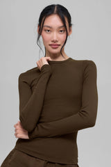 Ribbed Modal Long Sleeve - Espresso