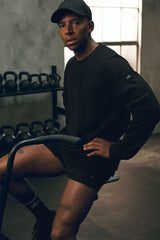 Waffle Lounge Long Sleeve Crew - Black