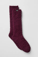 Women's Plush Lush Sock - Burgundy
