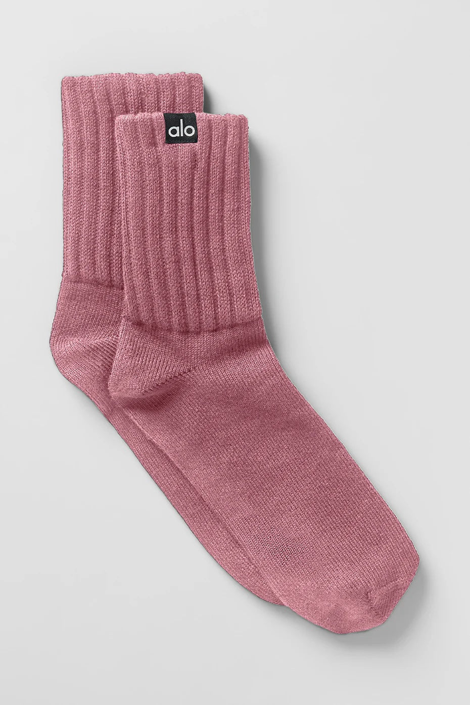 Unisex Half-Crew Scrunch Sock - Pink Wild Rose