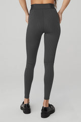 Pinstripe Jacquard Extreme High-Waist Legging - Anthracite/Black