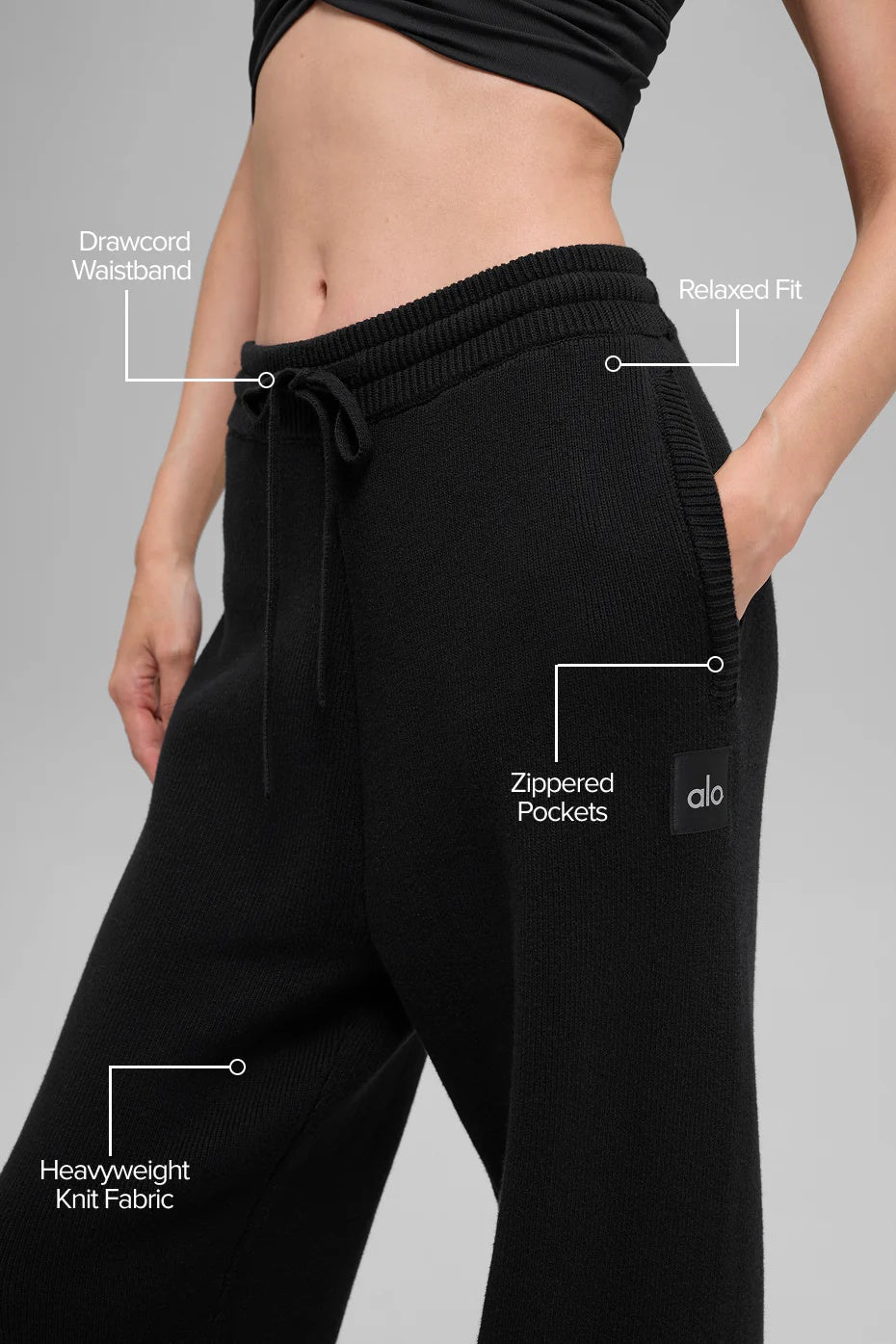 Scholar Straight Leg Sweatpant - Black