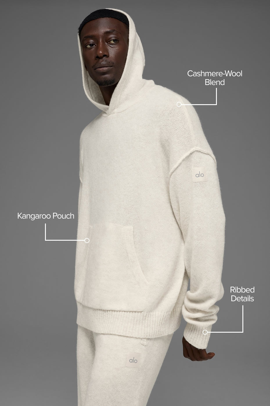 Wool Cashmere New Class Hoodie - Bone Heather