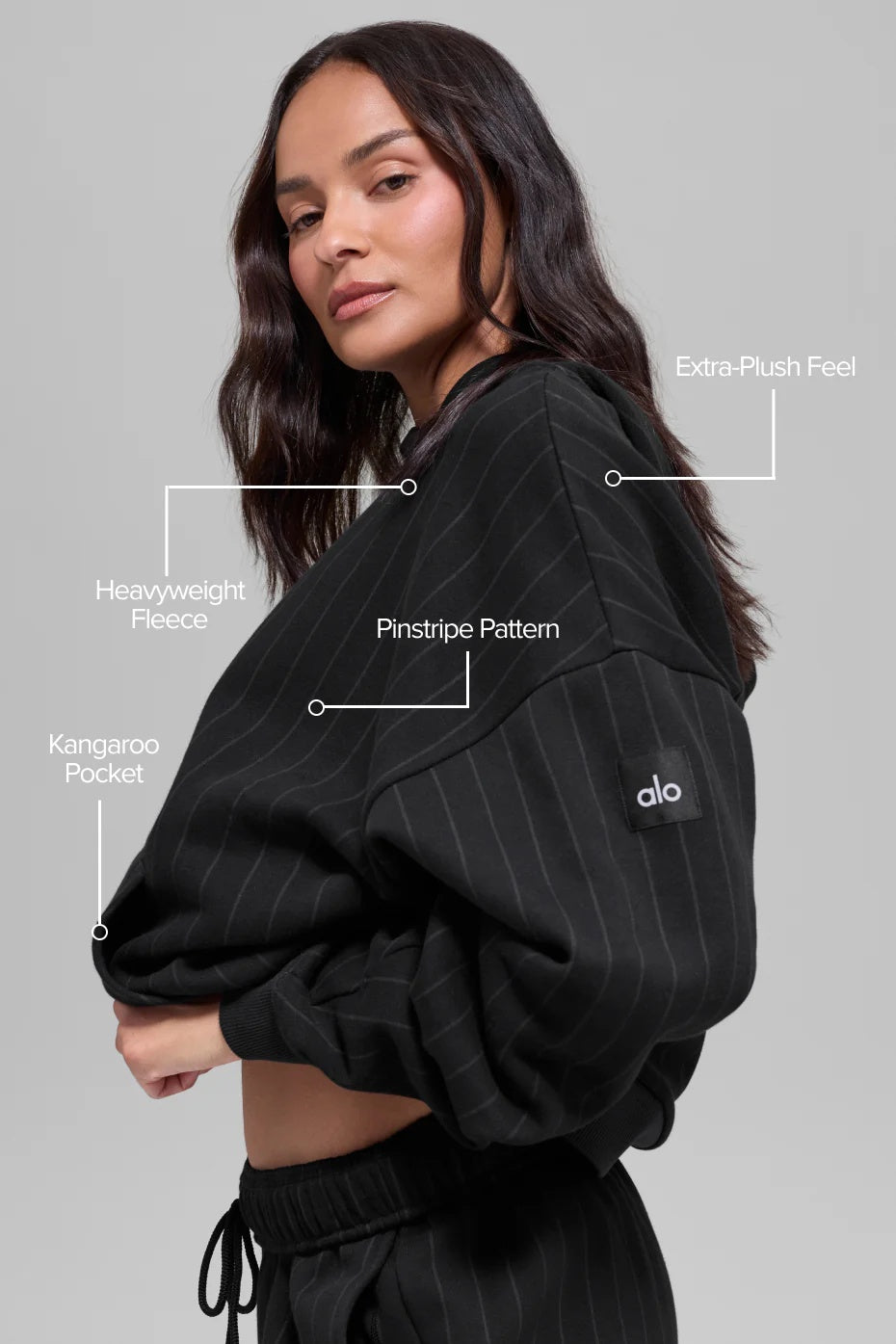 Pinstripe Hoodie - Black Pinstripe