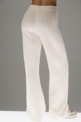 Winter Magic Cashmere Wide Leg Pant - Ivory