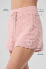 Cashmere High-Waist Plush Waffle Short - Pink Quartz