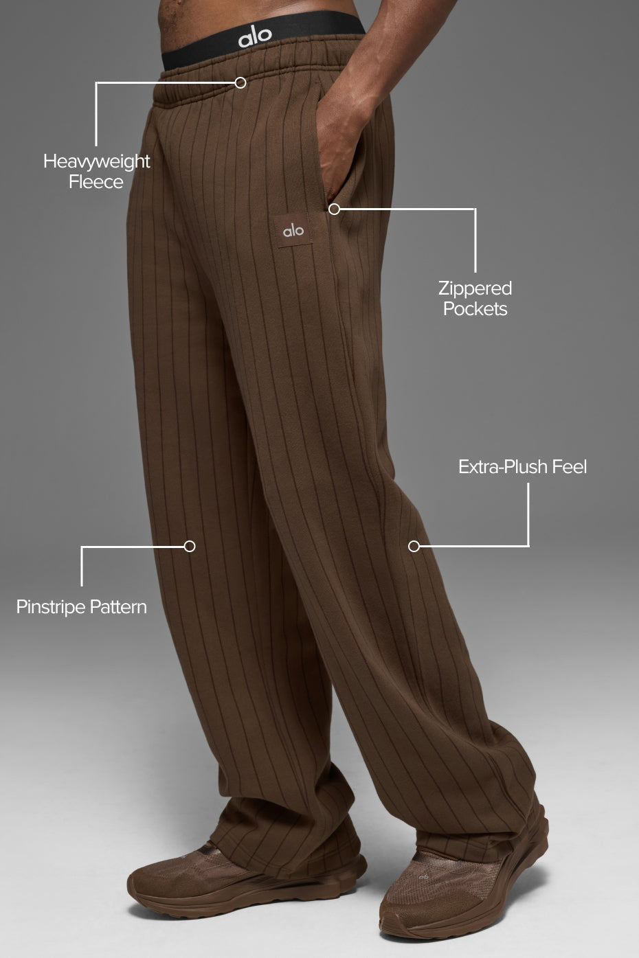 Pinstripe Straight Leg Sweatpant - Espresso Pinstripe