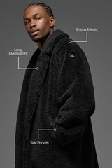 Oversized Sherpa Trench - Black