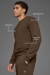 Waffle Lounge Long Sleeve Crew - Espresso
