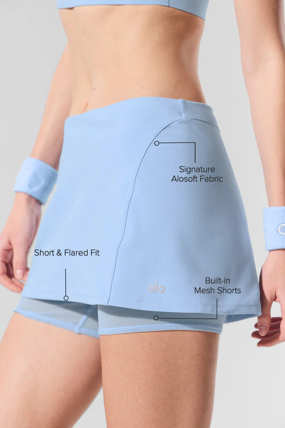 Alosoft Serve It Up Skirt - Seashell Blue