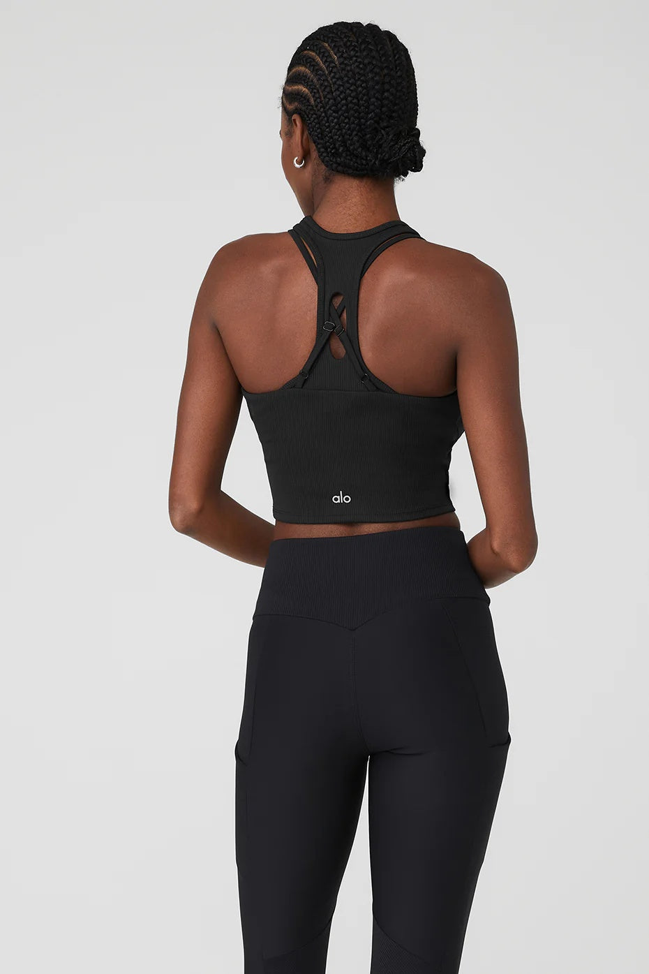 Ribbed Airlift Enchanted Bra Tank - Black