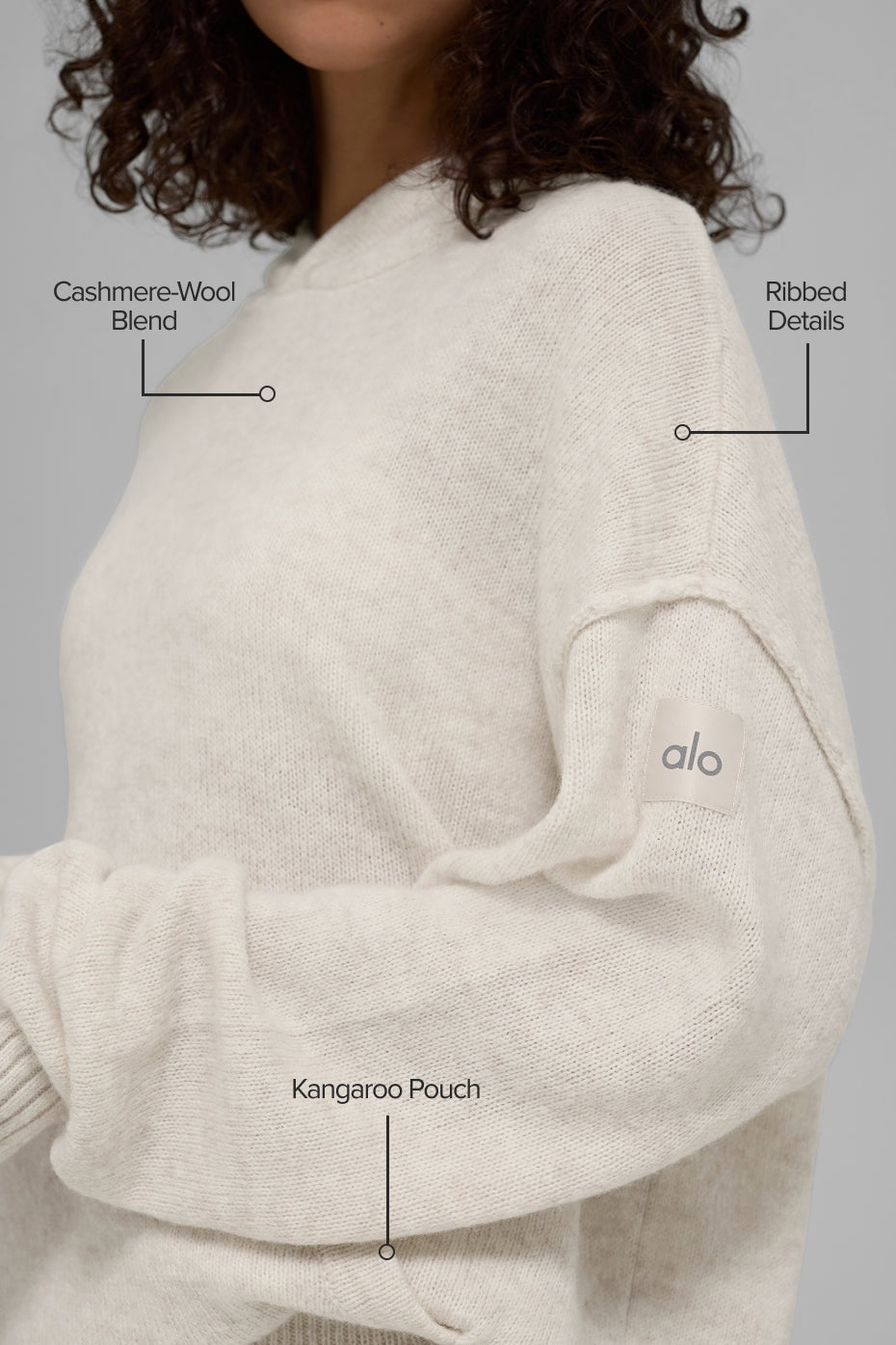 Wool Cashmere New Class Hoodie - Bone Heather