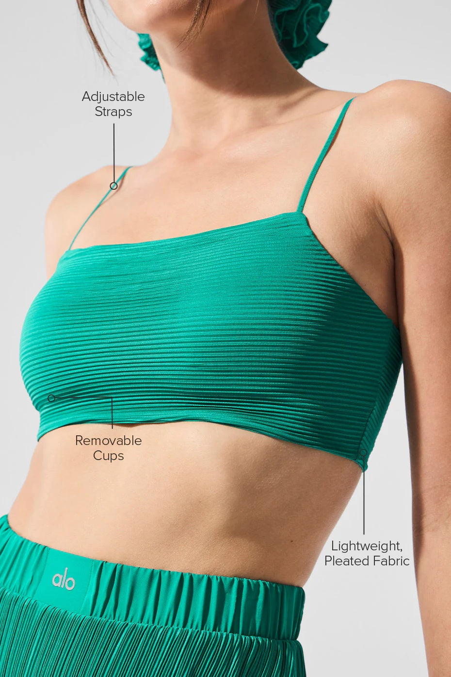 Micro Plisse Game On Bra - Spruce Green