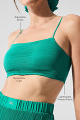 Micro Plisse Game On Bra - Spruce Green