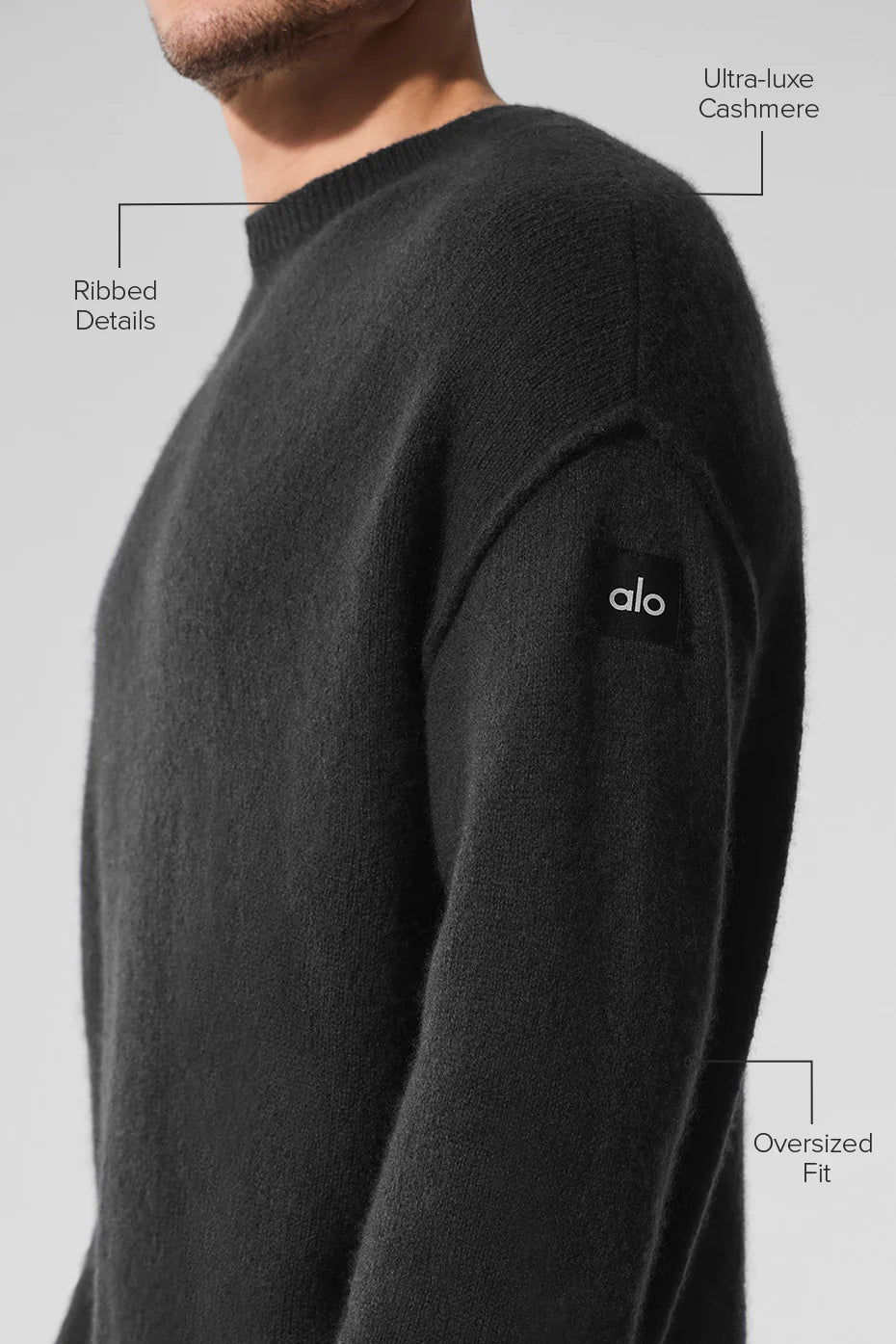 Unisex Wool Cashmere New Class Crewneck Sweater - Black