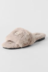ALO Classico Faux Fur Sandal - Oat