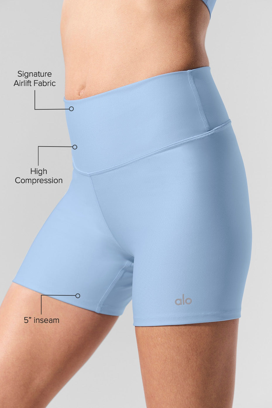 5" Airlift Energy Short - Seashell Blue