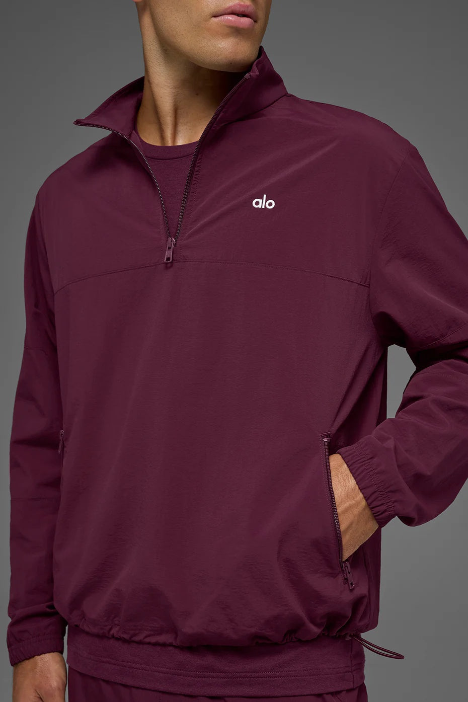 Light Weight Takeaway Track Pullover - Burgundy