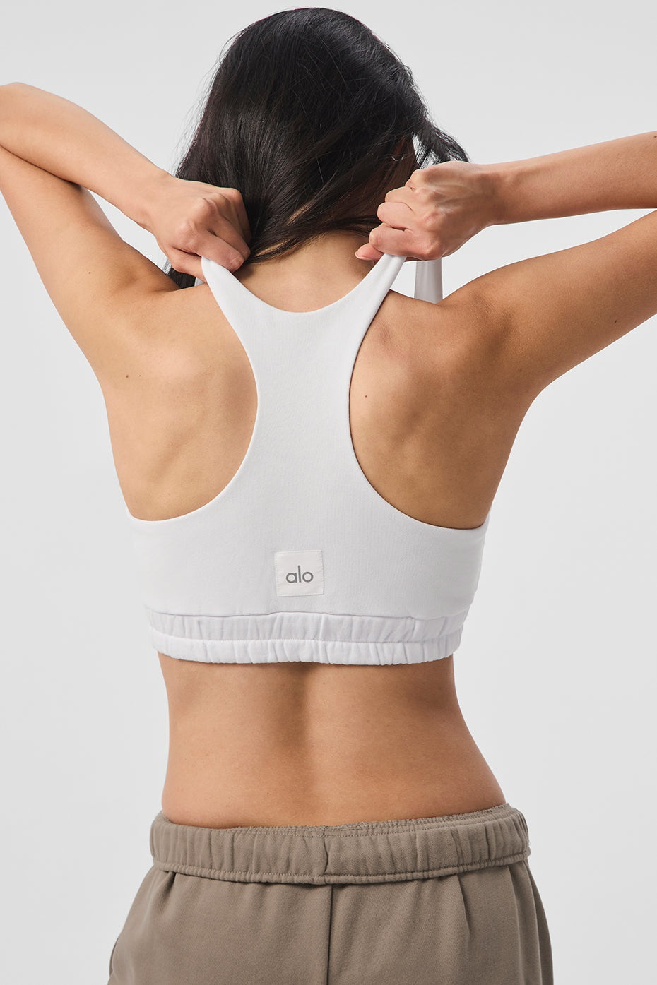 Scoop Neck Sweatshirt Bra - White