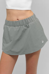 Pinstripe Daylight Mini Skirt - Lunar Grey/White