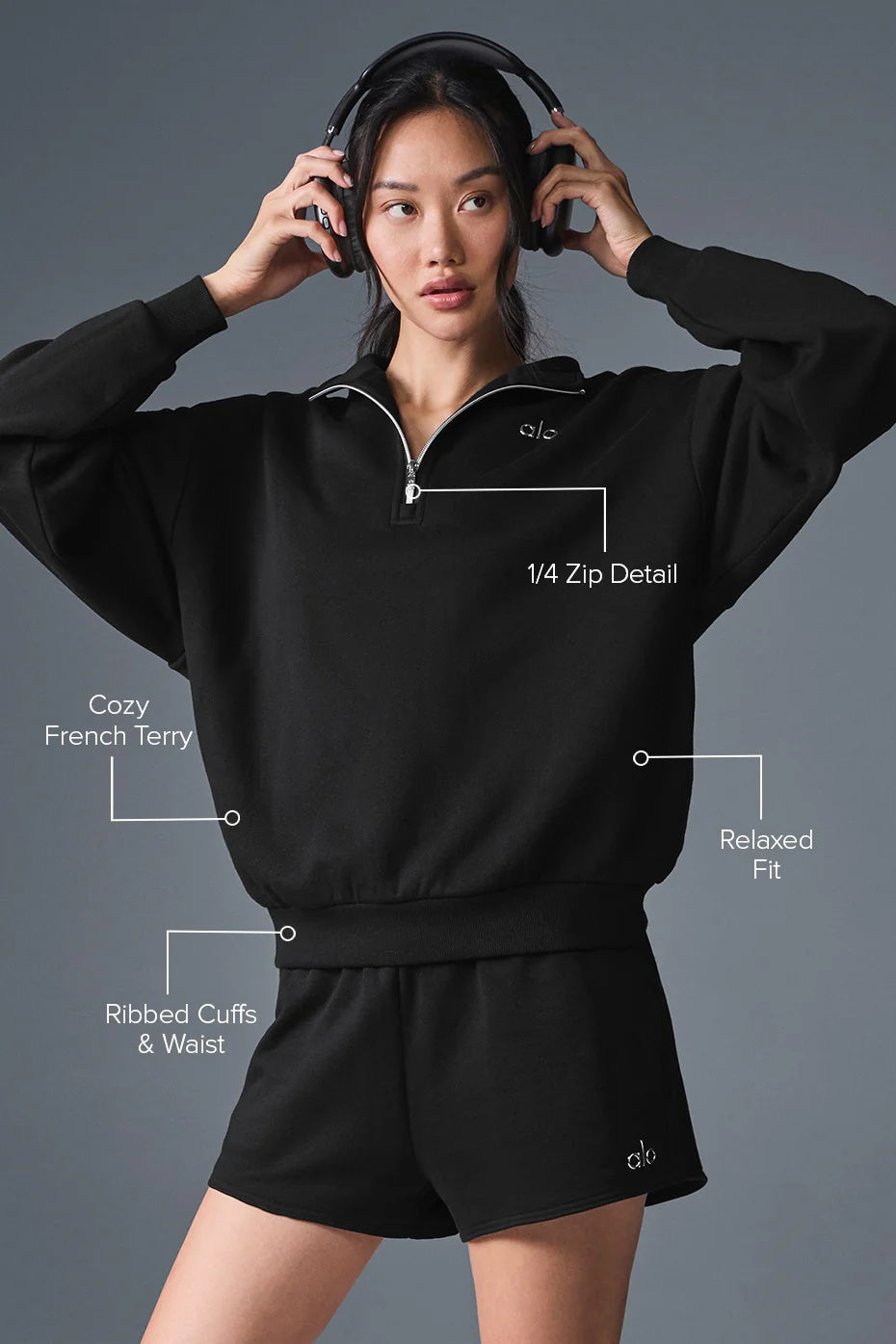 Accolade 1/4 Zip Pullover - Black