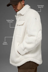 Sherpa Edge Shacket - Ivory
