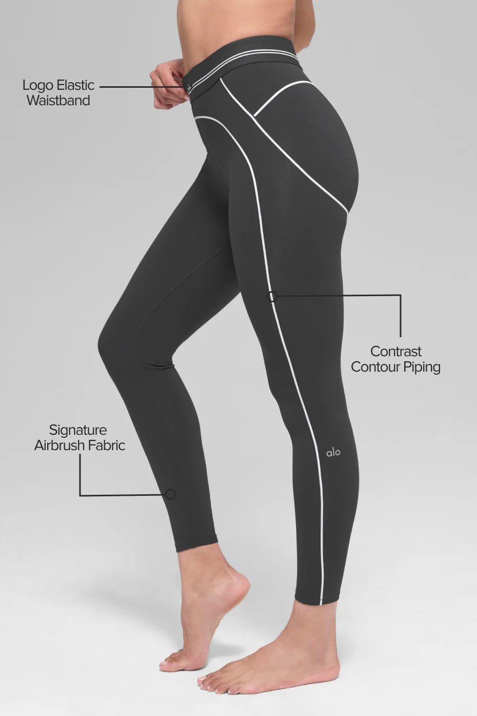 Airbrush High-Waist 7/8 Heart Throb Legging - Anthracite/White