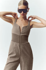 Wool Blend Bunny Slope Bib - Alpine Cocoa Heather