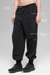 Polar Fleece High-Waist Retreat Jogger - Black