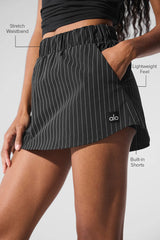 Pinstripe Daylight Mini Skirt - Black/Titanium