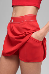 Match Point Tennis Skirt - Bright Red