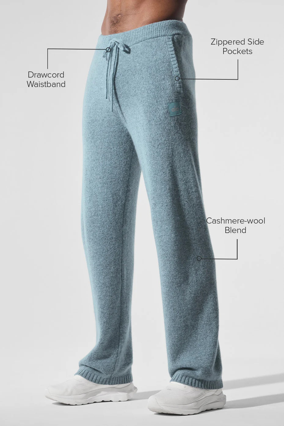 Wool Cashmere New Class Sweatpant - Celestial Blue Granite Heather