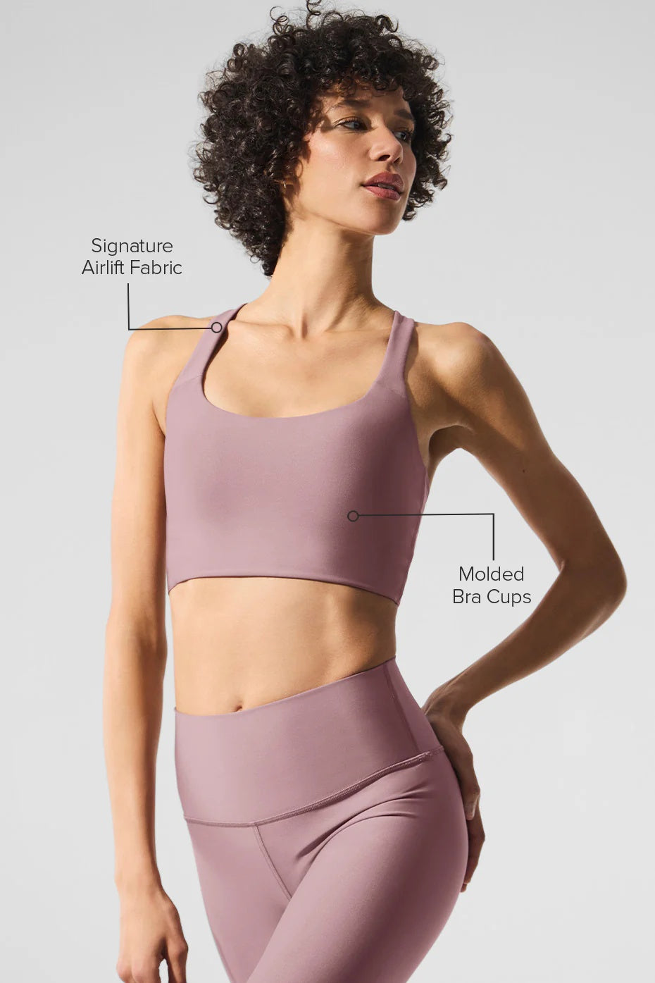 Airlift Sleek Bra Tank - Smoky Quartz