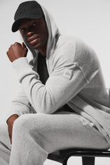 Wool Cashmere New Class Full Zip Hoodie - Pearl Grey Heather