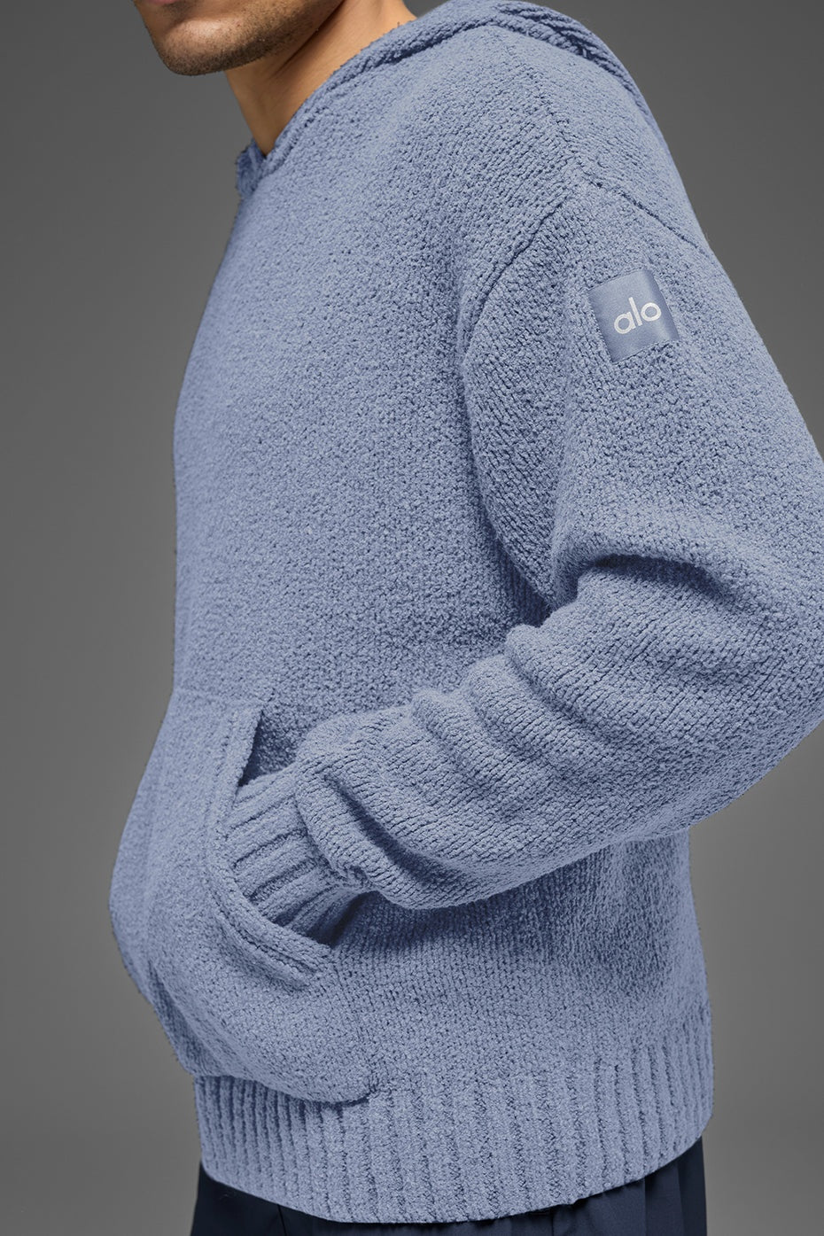 Textured Knit Hoodie - Winter Frost